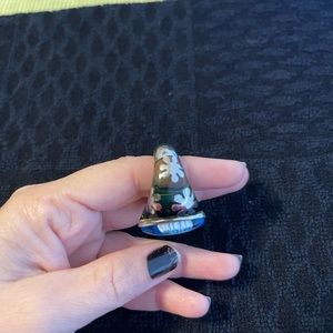 Alan K sterling silver and murano glass flower ring multicolor